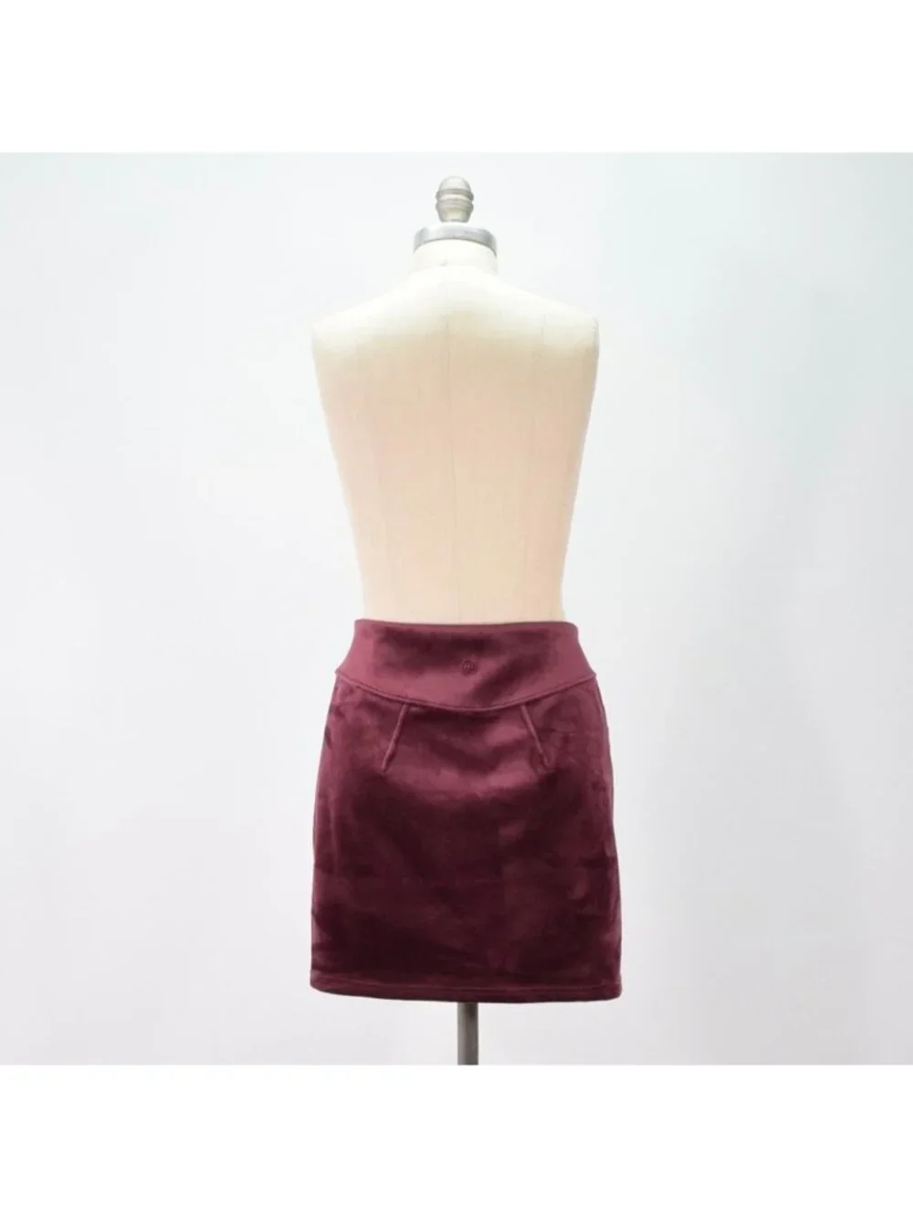 Lululemon Garnet Red Soft Velvet Scuba Knit Mini Skirt